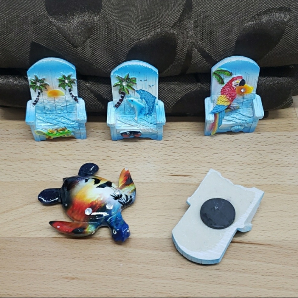 ✅#5 Refrigerator Magnet Decoration beach chair,tortoise